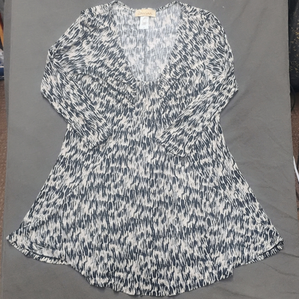 VTG Davina Tunic Blouse M Zebra Print Cottagecore Peasant Whimsical Boho Y2k 90s